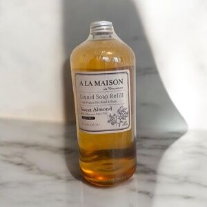 A La Maison Sweet Almond Liquid Soap Refill 33.8 oz | French Milled Soap | New